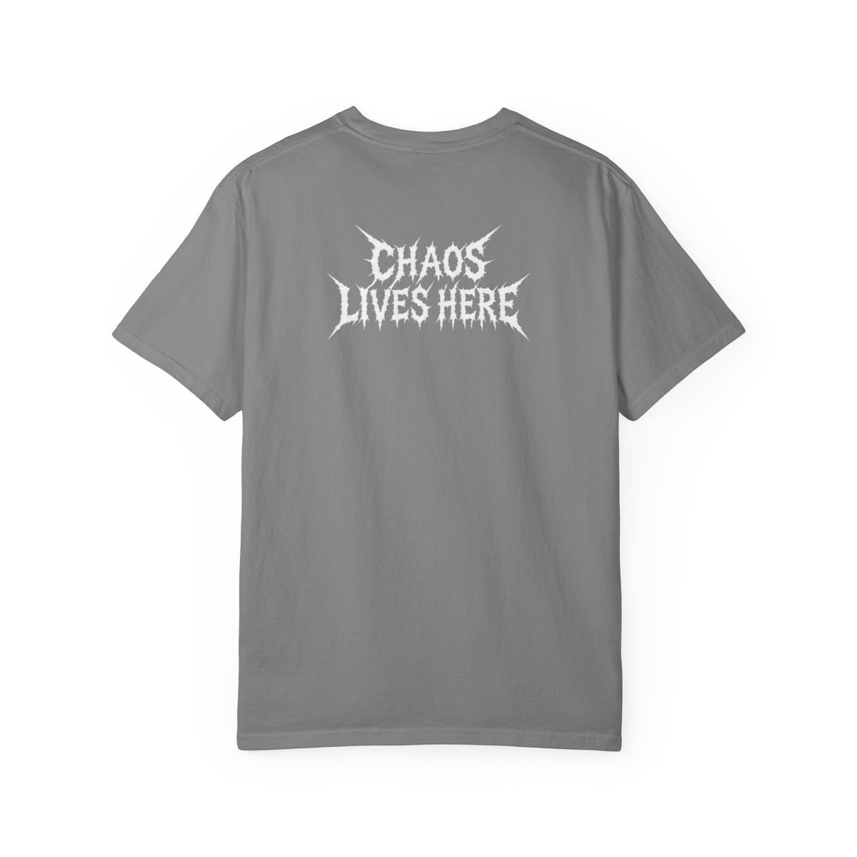 Chaos Lives Here Graphic T-Shirt — Punk Rock Chest Logo Tee